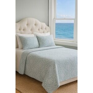 Quilt POTTERY‎ BARN BLUE GREY  #65 King